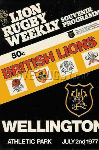 1977 Wellington v British Lions  Rugby Programme